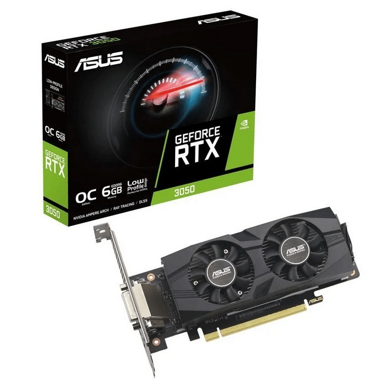 TARJETA DE VIDEO ASUS RTX3050 OC LP 6GB GDDR6 PCIE 4.0 DVI HDMI DP