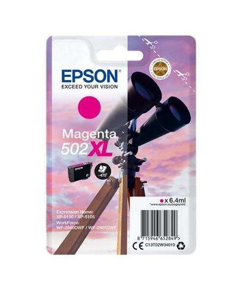 TINTA EPSON C13T02W34010 T02W3 MAGENTA 502XL