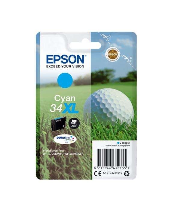 TINTA EPSON C13T34724010 CYAN 34XL DURABRITE ULTRA T3472